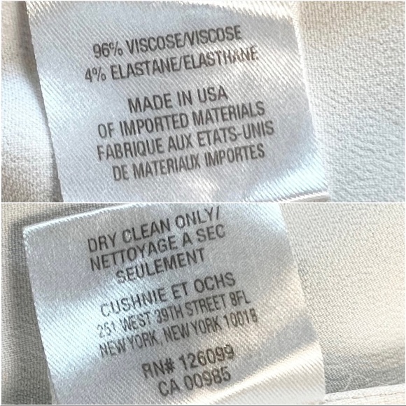 CUSHNIE White One Shoulder Draped Flutter Sleeve Asymmetrical Tunic Blouse 12 - Picture 8 of 10